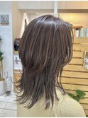 20代30代40代レイヤーカットハイライト透け感カラーくびれミディ
