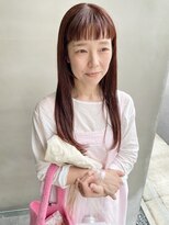 ヘアー アイス 御器所本店(HAIR ICI)&nbsp;フロントカット前髪カットオレンジブラウン艶カラー