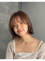 ワン 戸塚(ONE001)&nbsp;黒髪/レイヤーロング/グレーベージュ/前髪パーマ/戸塚/髪質改善