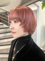 ロライマ 中目黒(roraima)&nbsp;マッシュショートヘアピンクカラーペールピンク耳掛けショート