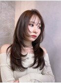 ミニウルフレイヤーカット顔周りカット前髪カット韓国ロング銀座