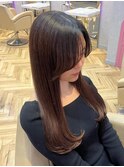 くびれヘア/アプリコットオレンジ/髪質改善/縮毛矯正/前髪/銀座
