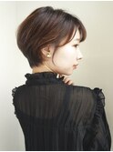 丸みショート・ボブ/丸顔/前髪あり/絶壁解消/３0代/４0代/５0代
