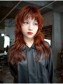 【GEEKS渋谷】ハッシュカット/ロングウルフ/ワンブリーチ/暖色系