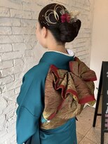 ロジェブルー(Rosier Bleu)&nbsp;【成人式ヘアセット】お団子×水引きスタイル