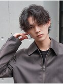心斎橋シャドウパーマメンズマッシュウルフカット波巻きパーマ