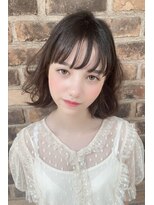リークフー(Ree cu fuu) ブリーチなしカラー◎外ハネボブグレージュ秋の大人可愛いヘア