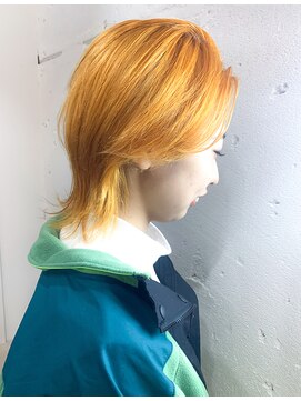 ヘアーワークス ヘルム 渋谷店(HAIR WORKS HELM) [HELM渋谷]ウルフ×フレッシュオレンジ