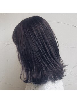 リー 甲子園(Lee) 毛先ミディアムパーマ×ラベンダーピンクカラー