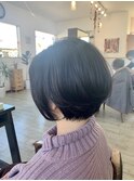 【orange大分賀来】前下がりボブ耳かけショートスタイル