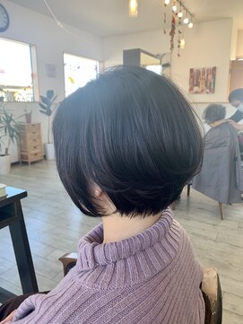 オレンジ(orange) 【orange大分賀来】前下がりボブ耳かけショートスタイル