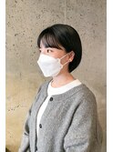 ショートボブ×ボリュームダウンストレート