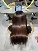 ★グレージュカラー斜めバングデザインカラーシルキーベージュ