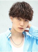 波巻きパーマメンズツイストスパイラルパーマツーブロック