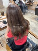 マロンベージュ×ロングレイヤー