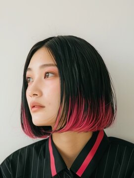 フラウ 柳沢店 黒髪/ボブルフ/ネビージュ/小顔/ワンレン/柳沢/髪質改善/前髪