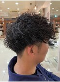 MEN'S HAREブルーブラック波巻きパーマ
