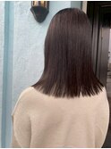 切りっぱなしセミディ/美髪ブラウン/春色/こっくりカラー