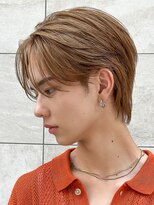 センターパートブリーチダブルカラーフェイスフレーミング
