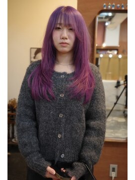 チャプター 問屋町(chapter) 髪質改善顔まわりレイヤーカットワインレッドダブルカラー韓国