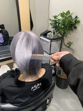 お~るうぇいず(always) ケアブリーチブルーシルバーホワイトカラー髪質改善メンズヘア