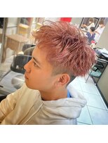 アイズ 海老名(AIZU) ペールピンク ツーブロックショート ツイストスパイラルパーマ