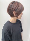 大人耳かけ丸みショートボブサイドバング20代30代40代髪型