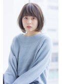 大人かわいい透明感グレージュカラーひし型クラシカルボブ