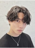 韓国ヘアーウルフマッシュ波巻きスパイラルパーマツーブロック