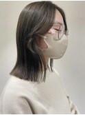 福井 ブリーチなしカラー オリーブベージュカラー くびれヘア