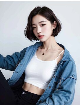 オリジンズヘアーセカンド 守谷店(Origins hair 2nd) マチルダボブ×ブラックアッシュカラー×｢髪質再生｣ BYKARTE TR