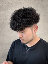メンズサロン ガウディ 三宮店(men's salon Gaudi)&nbsp;メンズ刈り上げツーブロックマッシュ×波巻きツイストスパイラル