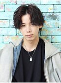 センターパート×ウェーブパーマ