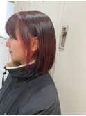 丸型卵形韓国顔まわりエアリーロング美髪ピンクブラウン川崎
