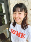 ワイドバング/ストレートヘア/パツっとロブ/20代30代40代/抜け感