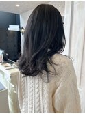 福山人気ダークグレージュ巻き髪イルミナカラー透明感20代30代夏