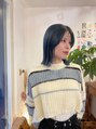 ヒツジ(hitsuji) ストレートボブ×ブリーチカラーブルー