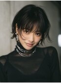☆ホワイトグレージュミニウルフデジタルパーマチェリーブラウン