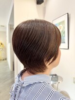 ラルーナアレックス 明石店(la luna alex)&nbsp;【30代40代50代】絶壁解消ひし形ショート/首細見え艶ブラウン