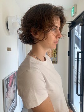 ペレ 原宿(PELE) ダークパープルナチュラルショート夏のヘアアレンジ原宿