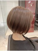 《D’ciel工藤富生》ベージュカラー×ショートボブ