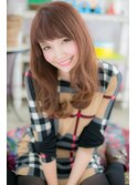 ピンクブラウンｘくせ毛風エアウェーブ♪愛され美人髪a
