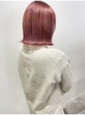 切りっぱなし×ピンクヘア