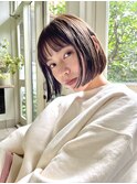 ぱつっとボブ/ミニボブ/ワイドバング/中崎町