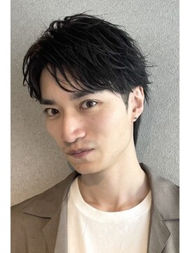 ブルニール 心斎橋(BLEUNIR) アップバング七三ツーブロックビジネススパイラルパーマ