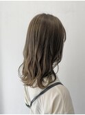 【オイルカラー】人気のオリーブベージュ軽めセミディ