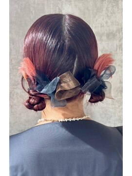 スタイル 横浜(STYLE) 結婚式お呼ばれタイトシニヨンツインテール/カチモリ/アレンジ