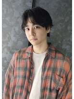 トリッカ 銀座(tricca)&nbsp;ニュアンスパーマ/メンズパーマ/センターパート/黒髪