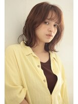 ファム(Fam) レイヤーロブ　ニュアンスパーマ　オレンジベージュ　中目黒