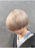 ミルクティーベージュ/ラウンドマッシュ/ハイトーンカラー
